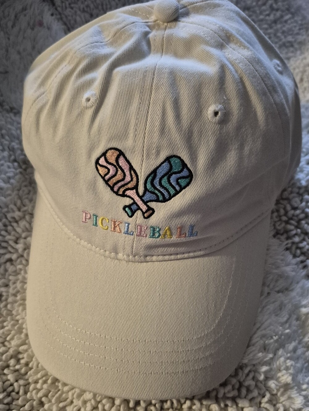 Pickleball Cap-Cream/Rainbow Unisex Design By Fraiser Sterling Sport